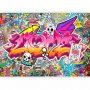 Fototapetti - Street art - abstract urban colour graffiti mural with lettering