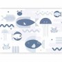 Fototapetti - Minimalist ocean - geometric fish and crabs in water for kids