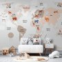 Fototapetti - World Map in Beige Tones for Childrens Room