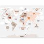 Fototapetti - World Map in Beige Tones for Childrens Room