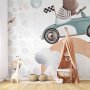 Fototapetti - Teddy Bear in a Racing Car