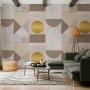 Fototapetti - Beige and Gold Geometric Pattern