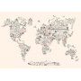 Fototapetti - Map With Icons - Cartoon Representation of the World in Pastel Colours