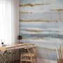 Fototapetti - Modernist background - abstract stripes pattern with gold patterns