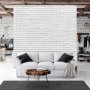 Fototapetti - Snow Brick - Pattern Imitating a Brick Wall in White