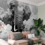 Fototapetti - Elephant in the Clouds (Black and White)