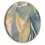 Pyöreä taulu - Watercolor exotics - Hanging delicate tropical plants in colors of green and yellow on a beige background