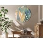 Pyöreä taulu - Watercolor exotics - Hanging delicate tropical plants in colors of green and yellow on a beige background