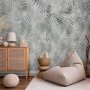 Fototapetti - Minimalist landscape - nature motif with grey exotic leaves