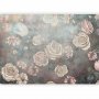 Fototapetti - Misty nature - muted rose flowers on a background in grey tones