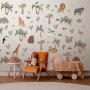 Fototapetti - African Composition - Animals for the Childrens Room on a Paper Background