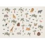 Fototapetti - African Composition - Animals for the Childrens Room on a Paper Background