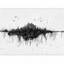 Fototapetti - Big city - abstract city skyline in black watercolour style