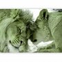 Fototapetti - Lion Tenderness (Green)