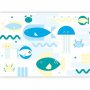 Fototapetti - Animals in the sea - geometric blue fish in water for kids