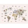 Fototapetti - Pastel Map - Animals and Continents for Childrens Room