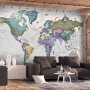 Fototapetti - Geography study - world map with signed countries in English