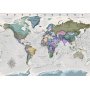 Fototapetti - Geography study - world map with signed countries in English