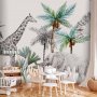 Fototapetti - Jungle Animals Wallpaper for Childrens Room in Cartoon Style