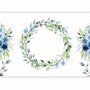 Fototapetti - Romantic wreath - plant motif with blue flowers and leaves