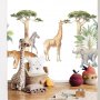 Fototapetti - Jungle Animals on White Background Made With Watercolour Technique