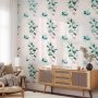 Fototapetti - Mint green nature - solid floral pattern with green leaves