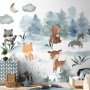 Fototapetti - Forest Games - Animals in a Forest Painted in Watercolours