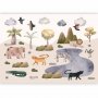 Fototapetti - Africa for Toddlers - Savannah Animals in Pastel Colours