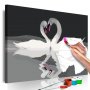 DIY kangas maalaus - Swan Couple