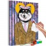 DIY kangas maalaus - Dog in Suit