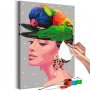 DIY kangas maalaus - Parrot on the Head