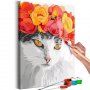 DIY kangas maalaus - Flowery Cat