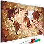 DIY kangas maalaus - World Map (Earth Colours)