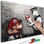 DIY kangas maalaus - Mario (Banksy)