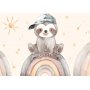 Itseliimautuvat fototapetit - Little Sloth Among Stars and Rainbows