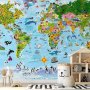 Itseliimautuvat fototapetit - World Map for Kids