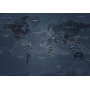 Fototapetti - World map in blue - continents with inscriptions in English