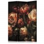 Sermi - Magnificent Tulips - Bouquet of Flowers in Red and White on a Black Background