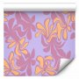 Tapetti - Exotic - Two-Tone Flowers - Flowers in purple and orange on a blue background