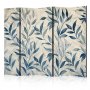 Sermi - Leaves in Blue Colors - Delicate Botanical Motif