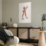 Juliste - Tennis Player with a Racket on a White Background - Illustration
