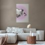 Juliste - Cosmic Heart - silver heart with a ring on a purple background