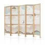 Japanilainen sermi - Cloudy Night Sky - Moons in browns and beiges among numerous clouds and stars on a light background