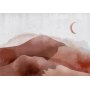 Fototapetti - Desert landscape - desert landscape with moon and sunrise