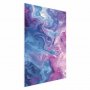 Juliste - Night Flows - abstract waves in shades of blue and purple