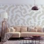 Fototapetti - Abstract composition - beige patterns in shapes on a white background