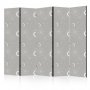 Sermi - Cosmic Fireworks - Elegant Pattern with Moons and Stars on a Gray Background