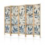 Japanilainen sermi - Leaves in Blue Colors - Delicate Botanical Motif