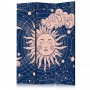 Sermi - Cosmic Harmony - Illustration of the Sun and Moon on a Navy Background