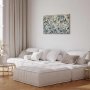 Taulu - Leaves in Blue Color Delicate Botanical Motif